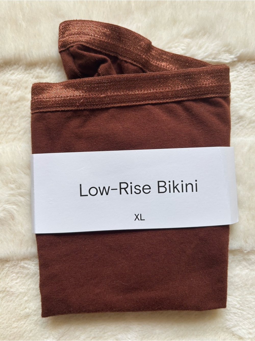 NWT Knickey Certified Organic Cotton Low-Rise Bikini XL Panties in Bon Bon Brown